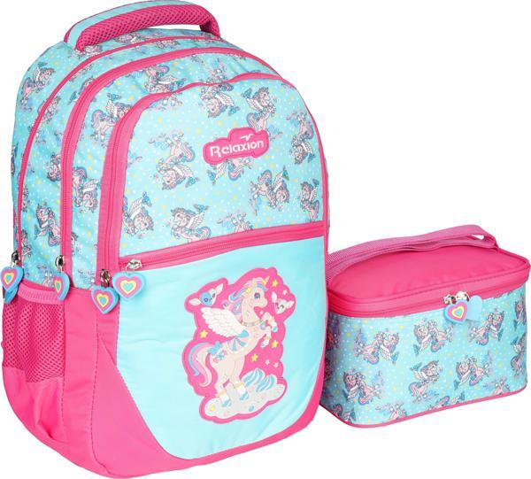 Relaxion Turkuaz Unicorn ilkokul Çantası Beslenme Çantalı 1350-17 - Image 1