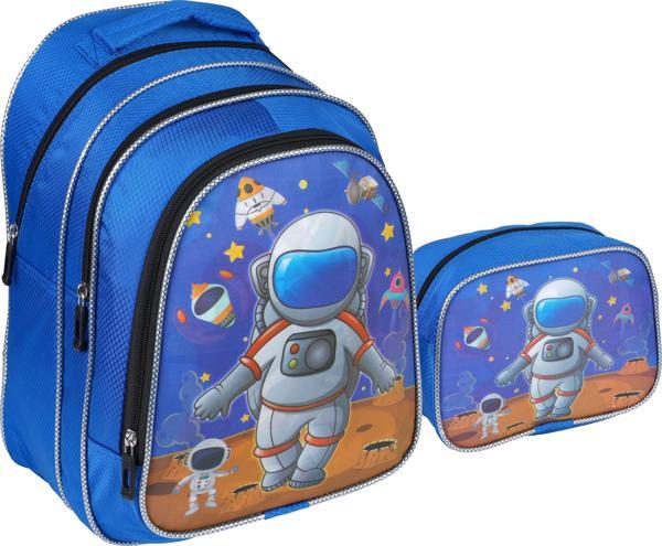 Relaxion Mavi Astronot Desenli İlkokul Çantası Beslenme Çantalı 1312-5 - Image 1