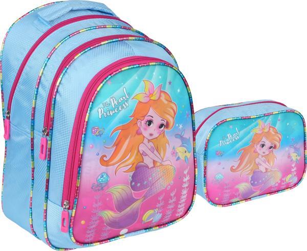 Relaxion Mavi Princess Desenli İlkokul Çantası Beslenme Çantalı 1311-6 - Image 1