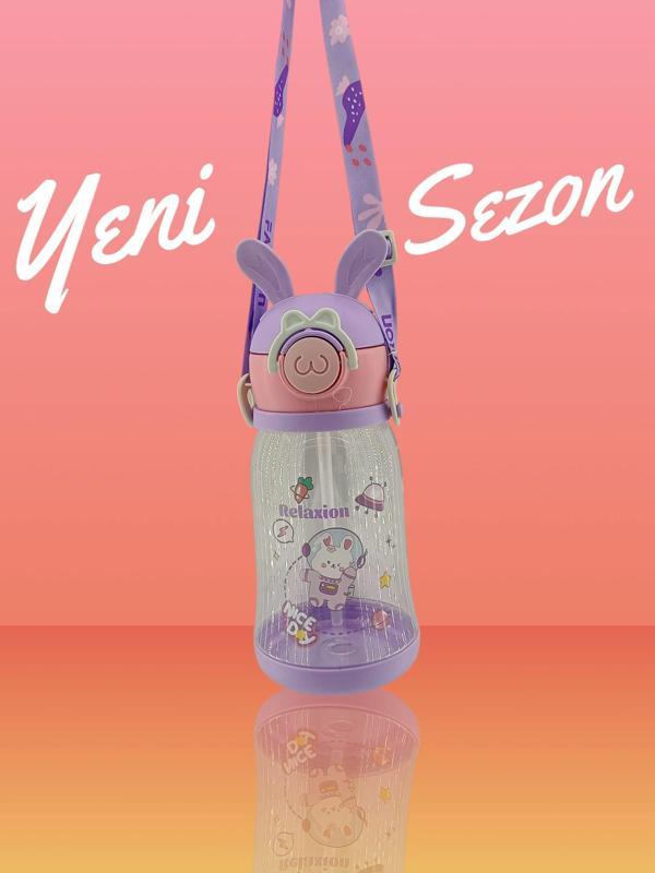 Relaxion, Kulaklı, Boyun Askılıklı, İthal Lüx Mor Matara/Suluk 600 Ml (444) - Image 1