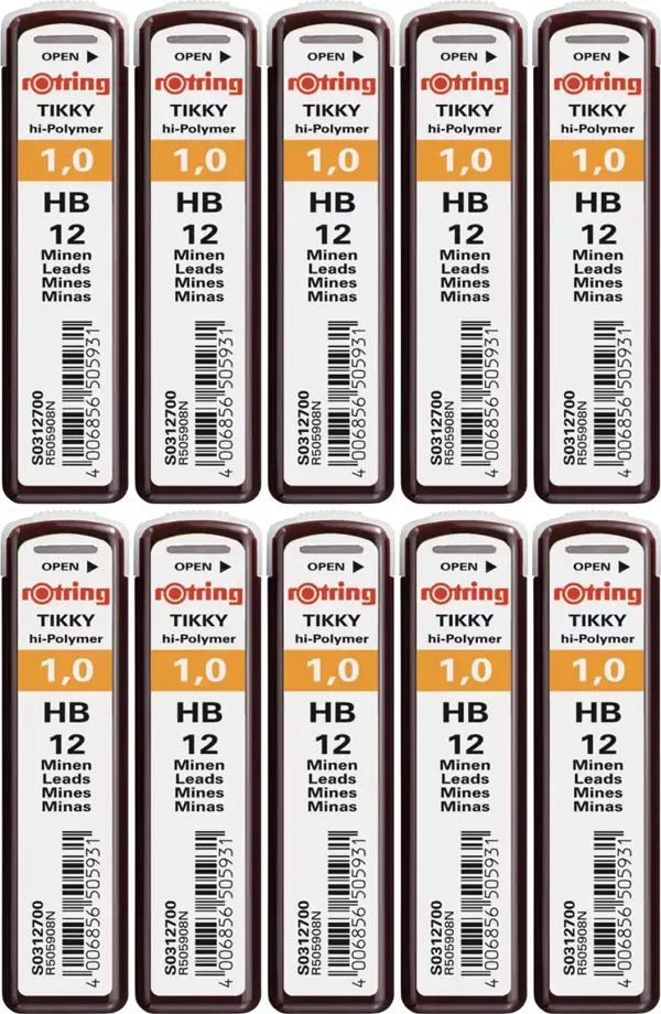 Rotring Hi Polymer Kurşun Kalem Ucu Hb 0.9 / 1.0 mm - 10 Adet - Image 1