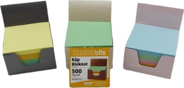 Umur 3 Adet Renkli Küp Blok 8 X 8 cm (500 x 3 Lü  Avantajlı Paket) - Image 1