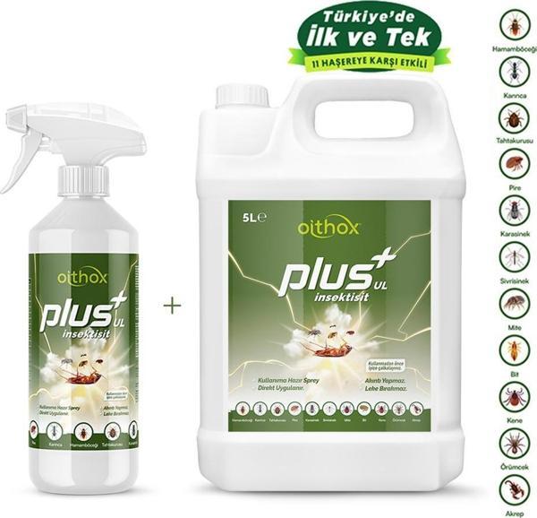 Oithox Plus Ul Pire, Bit, Kene, Tahta Kurusu, Mite, Hamamböceği, Karasinek Ilacı 5 Lt 500 ml  - Image 1