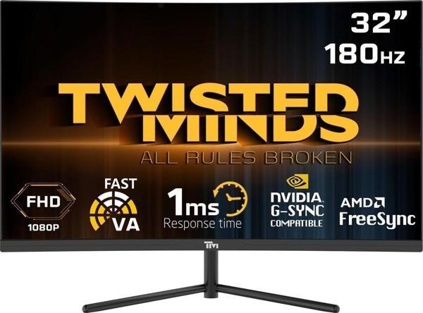 Twısted Mınds 32" TM32CFHD180VA Fhd 180HZ 1ms HDMI Dp HDR10 R1500 Kavisli Rgb Gamıng Monitör - Image 1