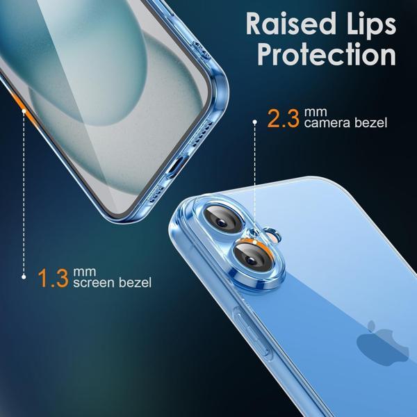iPhone 16 Uyumlu Kamera Korumalı Darbe Önleyici Ultra Slim TPU Şeffaf Silikon Kılıf - Image 1