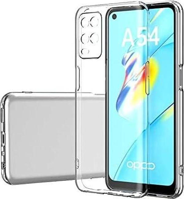 Oppo A54 4G Uyumlu Kamera Korumalı Darbe Önleyici Ultra Slim TPU Şeffaf Silikon Kılıf - Image 1