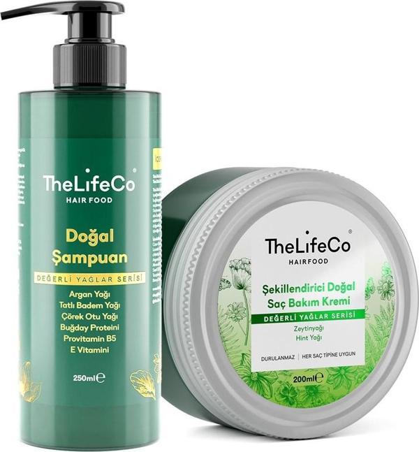 TheLifeCo Günlük Bakım - Doğal Şampuan 250 ml & Durulanmayan Doğal Saç Bakım Kremi 200 ml - Image 1