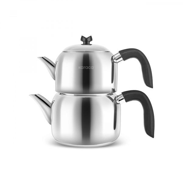 Karaca Laris Midi Boy İndüksiyon Tabanlı Çaydanlık Takımı Siyah - Image 1