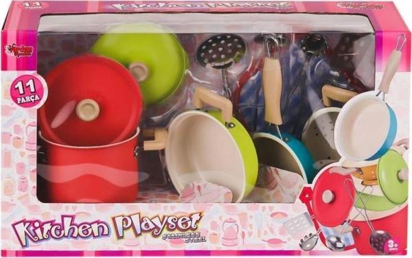 Nessiworld ATF-3815-7A Renkli Emaye Tencere Tava Seti 11 Parça -Vardem Oyuncak - Image 1