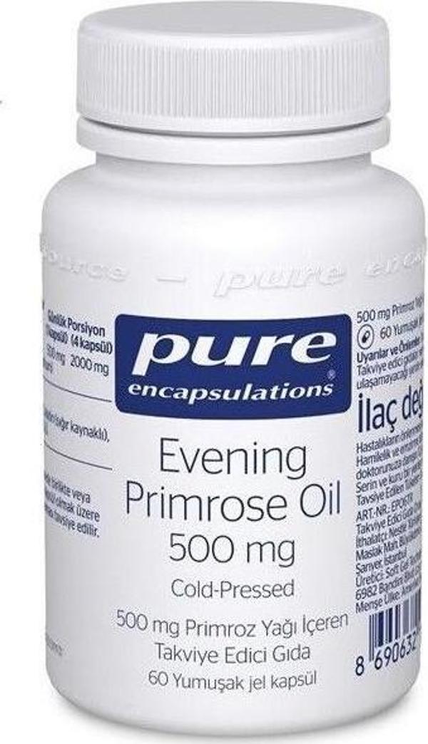 Pure Encapsulations Evening Primrose Oil 500 mg 60 Yumuşak Jel Kapsül - Image 1
