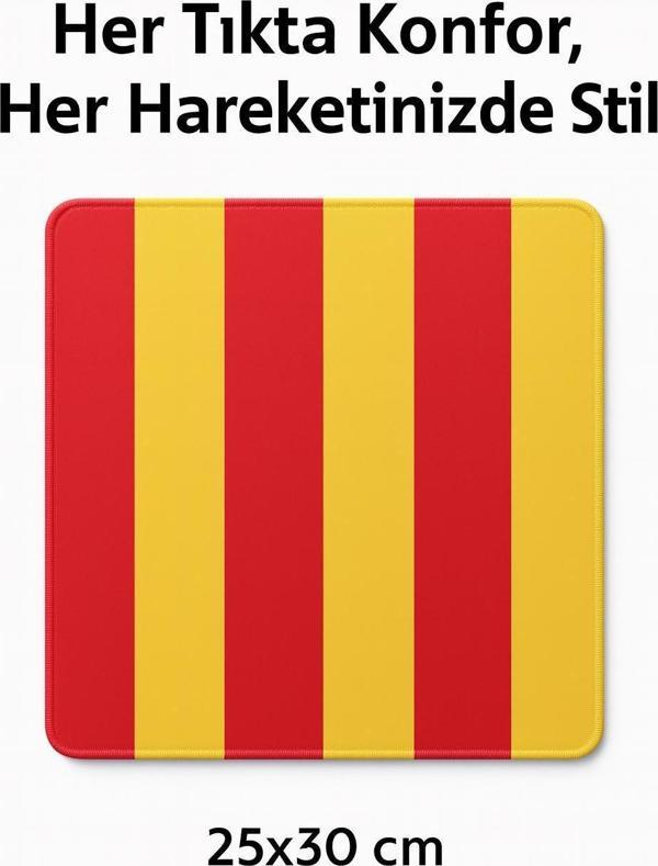 25×30 cm Kırmızı‑Sarı Çizgili Mouse Pad Cim Bom Tutkunlarına Özel - Image 1
