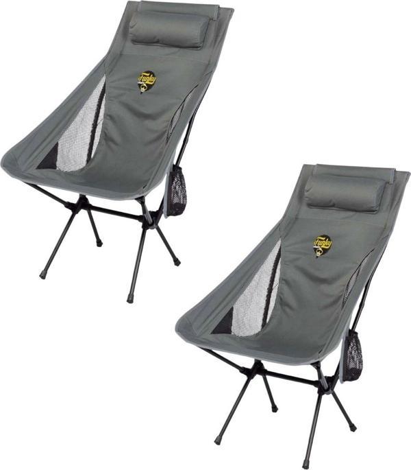 Sky Ultralight Katlanabilir Kamp Sandalyesi Gri 2 Adet - Image 1