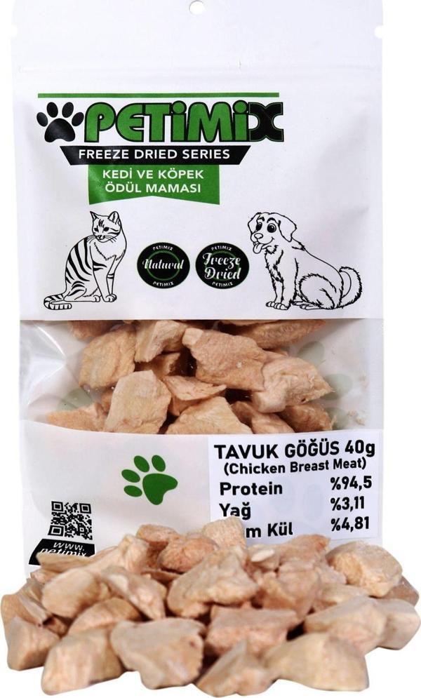 Petimix Freeze Dry Tavuk Göğüs 40G Barf Kedi Ödül Maması - Image 1