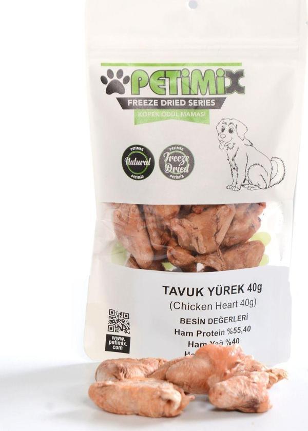 Petimix Freeze Dry Tavuk Yürek 40G Kedi Ödül Maması - Image 1