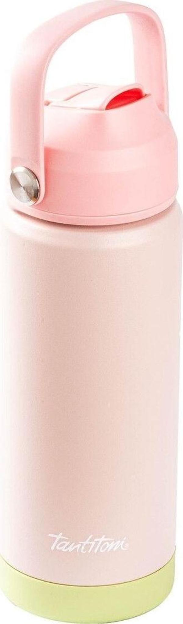 Tantitoni Tutamaçlı Paslanmaz Çelik Pipetli Termos 500ml Açık Pembe  - Image 1