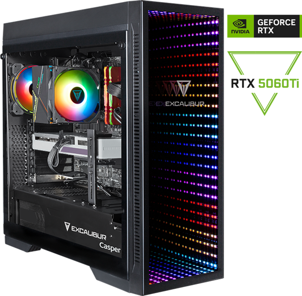 Casper Excalibur E75L.144F-BVT0X-0HD Intel Core I5-14400F 16GB RAM 500GB SSD NVIDIA Geforce RTX 5060TI Freedos - Image 1