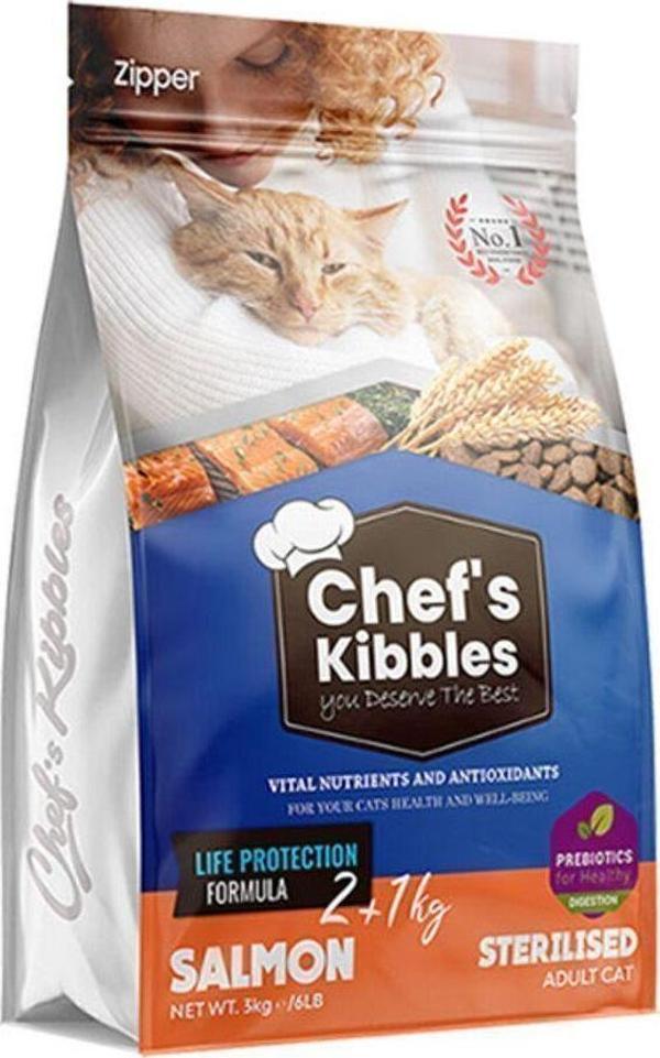 Chef`S Kibbles – Somonlu Kısır Yetişkin Kedi Maması 2+1 Kg - Image 1