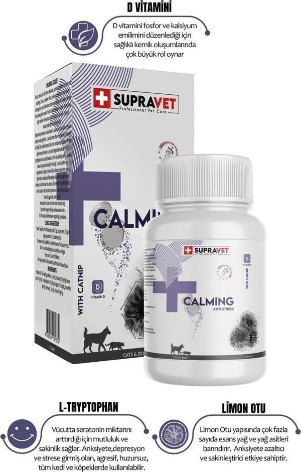 Supravet Calming Tablet Vıtamın D + Catnip 75 Tablet - Image 1