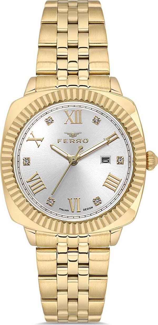 Ferro FL21625AWT-B Quartz Çelik Altın Rengi 32 mm Kadın Kol Saati - Image 1