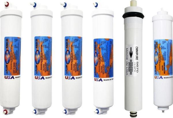 Omnipure K25 Serisi Inline 6'Li Membranlı Ve Alkali 2551 Filtre Seti - Image 1
