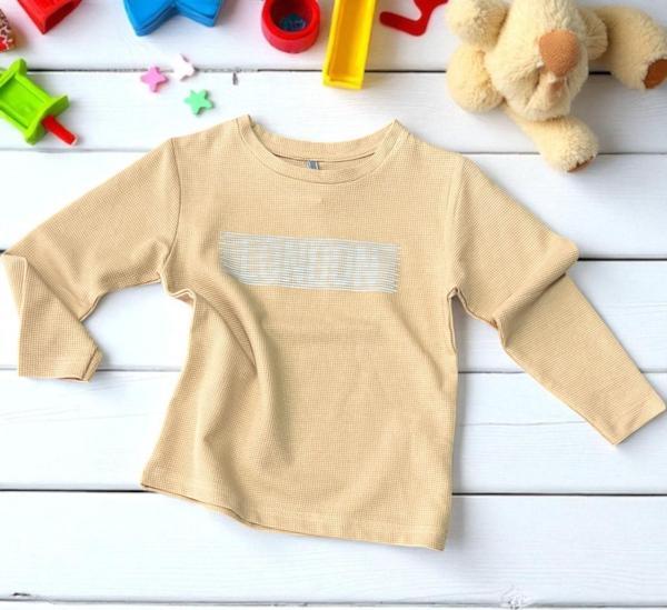 ÖN BASKILI PİKE SWEATSHIRT Bej - Image 1