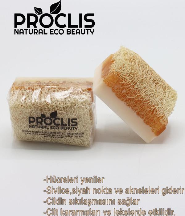 Proclis Doğal Kabak Lifli Eşek Sütlü Ballı Doğal Sabun 130 gr - Image 1