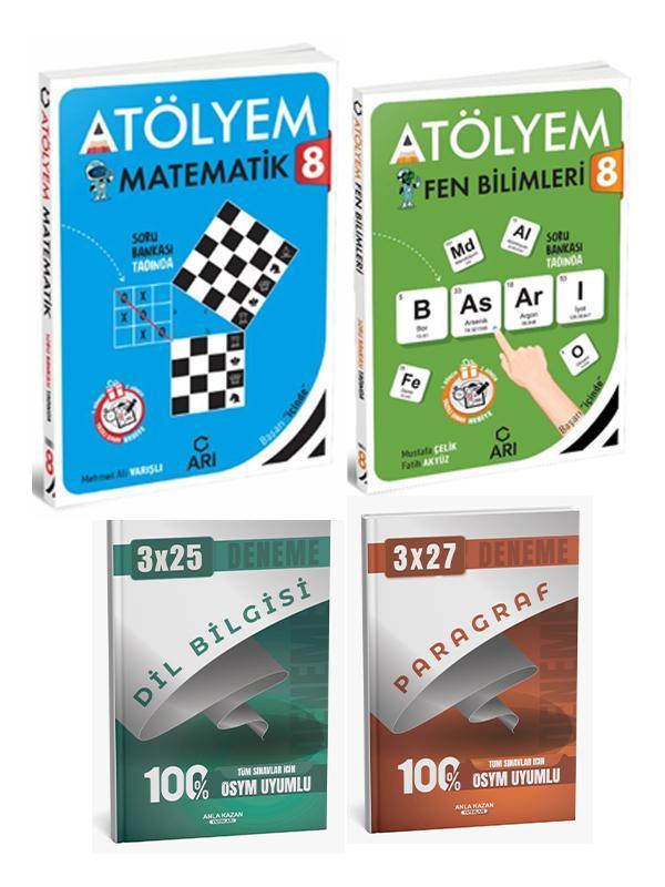 Anla Kazan + Arı 2026 8. Sınıf Atölyem Matematik Fen Bilimleri + Anla Kazan Deneme 4 lü Set - Anla Kazan Yayınları - Image 1