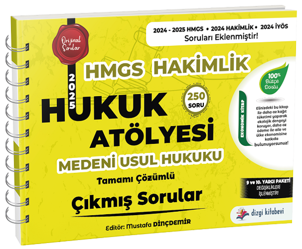 Dizgi Kitap 2025 Hukuk Atölyesi HMGS Hakimlik Medeni Usul Hukuku Çıkmış Sorular Çözümlü - Mustafa Dinçdemir Dizgi Kitap - Dizgi Kitap Yayınları - Image 1