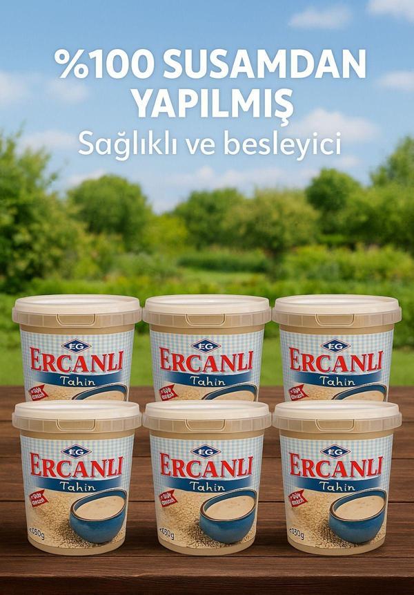 Ercanlı Meşhur Denizli Kale Tahini 950 gr X 6 Adet (%100 SUSAM) - Image 1