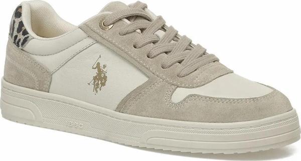 U.S. Polo Asnn. Petra Hakiki Deri Leopar Detaylı Dikişli Kadın Sneaker Günlük Ayakkabı - Image 1