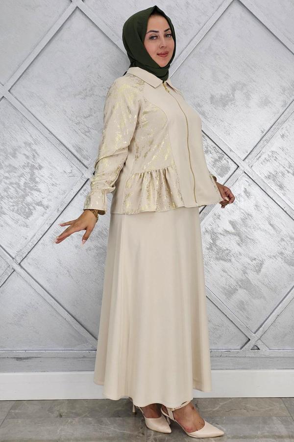 KADIN BÜZGÜ DETAYLI TESETTÜR TAKIM - Image 1