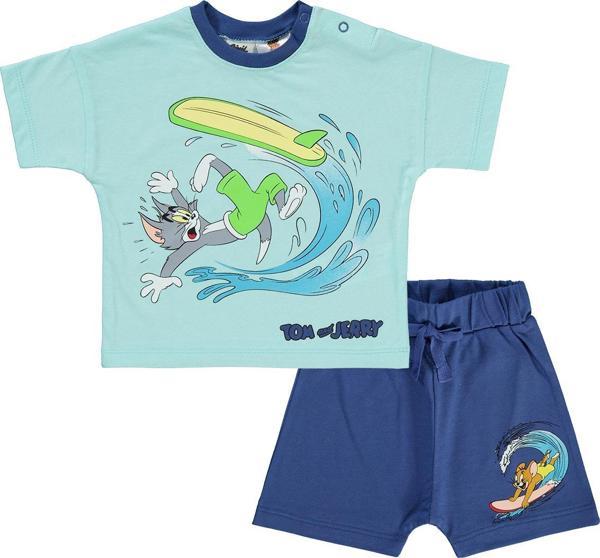 Tom And Jerry Erkek Bebek Şortlu Takım 6-18 Ay İndigo - Image 1