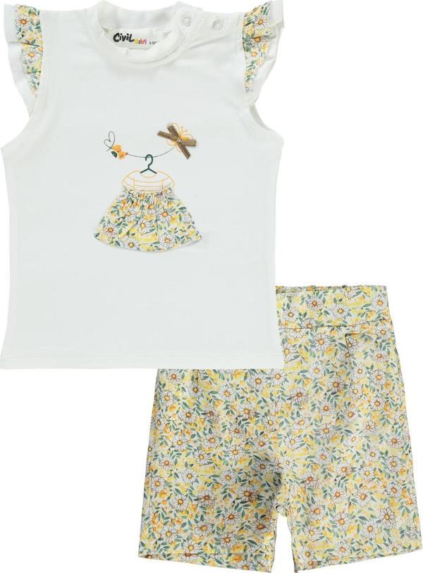 Civil Baby Kız Bebek Şortlu Takım 6-18 Ay Sarı - Image 1