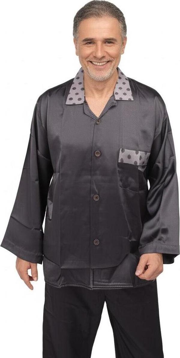 Oppland Erkek Pijama Takımı Saten Kumaş Klasik Model Cepli Rahat Tam Kalıp OPEPT25PIEROMOD89 - Image 1