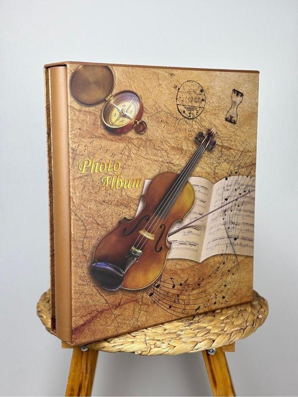 Rabsev Rs25 Fotoğraf Albümü 10x15cm 600 Lük Keman Desenli Kutulu Yatay Dikey Modeli - Image 1
