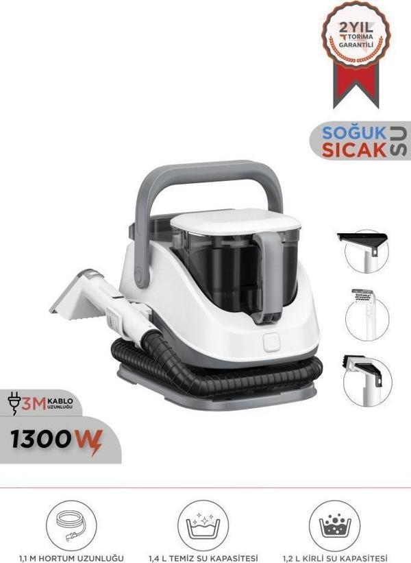 Torima TCC-01 Gri Buharlı Koltuk ve Halı Yıkama Makinesi Leke Çıkartma Makinesi - Image 1