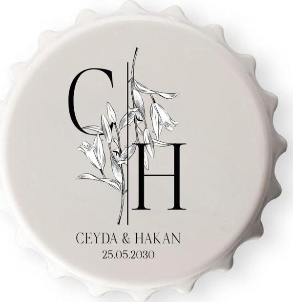 Kişiye Özel Düğün Hatırası Açacak Magnet – Şık ve Anlamlı Hediyelik 10 adet - Image 1
