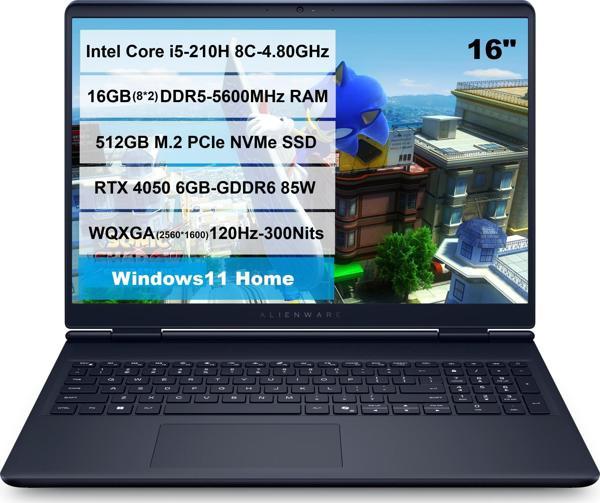 Dell Alienware 16 Aurora Intel Core i5-210H RTX4050 16GB RAM 512GB M.2 SSD 16" 2K WQXGA Windows11 Home AC16250 - Image 1