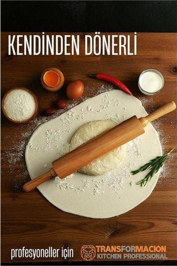 Modacar Dönerli Ahşap Merdane Hamur Açma Merdanesi - Mutfak Merdanesi - Image 1