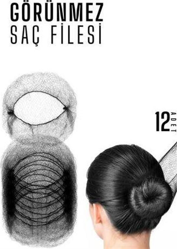ModaCar SİYAH Saç Filesi Görünmez 12 ADET - Image 1