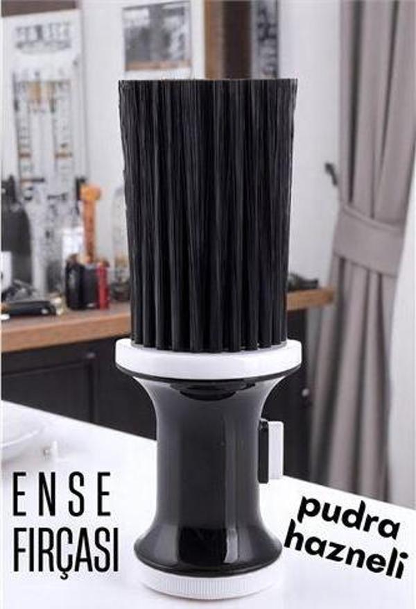 Modacar Pudra Hazneli Ense Fırçası Saç Temizleme Fırçası - Berber Temizlik Fırçası- Kuaför Berber Malzemesi - Image 1
