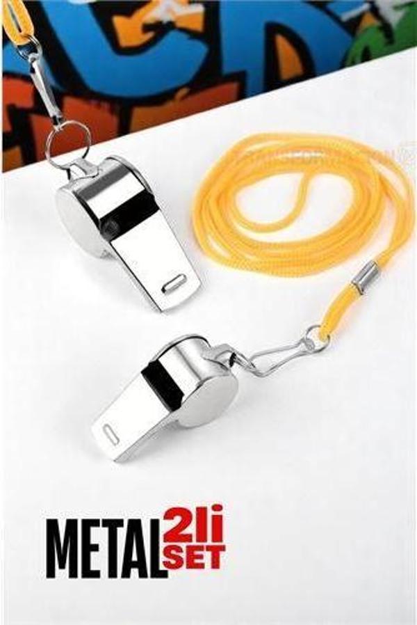 ModaCar Metal Düdük - Spor Düdüğü - Hakem Düdüğü Metal Deprem Düdüğü 2 li SET - Image 1