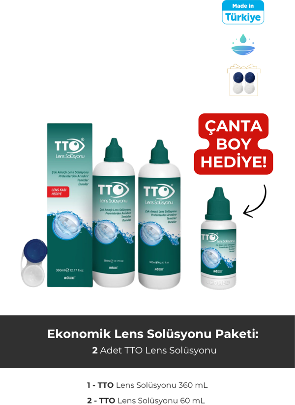 TTO Lens solüsyonu 360 ml 2'lİ set+TTO 60 ml lens solüsyonu hediye - Image 1