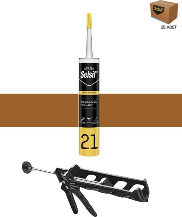 Selsil Silikonize Mastik 500 Gr Altınmeşe (25 Adet), Plastik Tabanca - Image 1