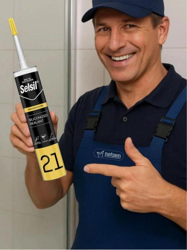 Selsil Silikonize Mastik 500 Gr Altınmeşe (5 Adet),Demir Tabanca - Image 1