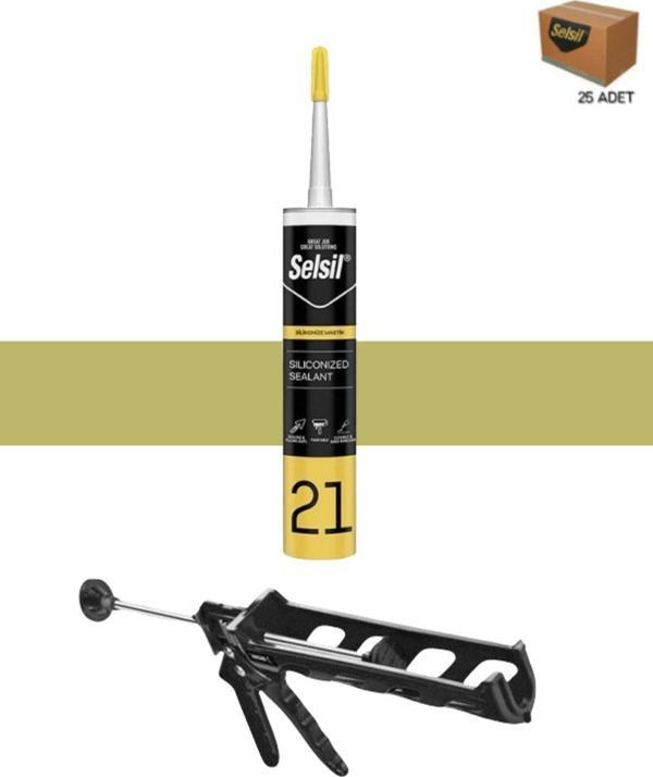 Selsil Silikonize Bronz Mastik 500 Gr. 25 Adet +  Kendo Silikon Tabancası - Image 1