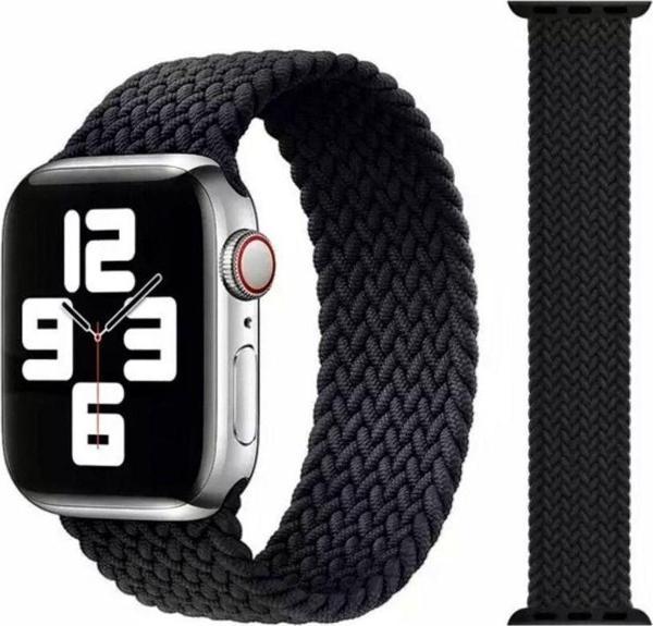 Apple Watch 5 41 Mm Örgü Solo Loop Kordon Kayış Small: 12,7 Cm Siyah - Image 1
