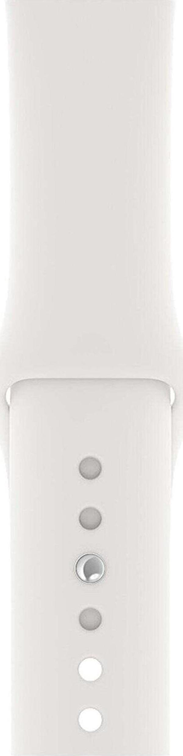 Apple Watch 2 3 4 5 6 7 Se Uyumlu 42-44 Mm A+ Kaliteli Silikon Kordon Beyaz - Image 1