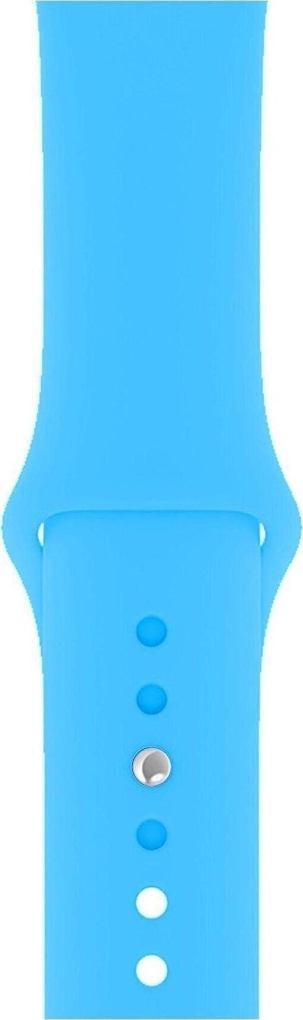Apple Watch 2 3 4 5 6 7 Se Uyumlu 38-40mm A Kaliteli Silikon Kordon Mavi - Image 1