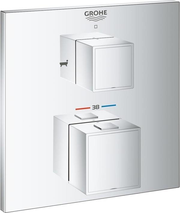 Grohe Grohtherm Cube Termostatik Banyo Duş Bataryası 2 çıkışlı divertörlü- 24155000 - Image 1